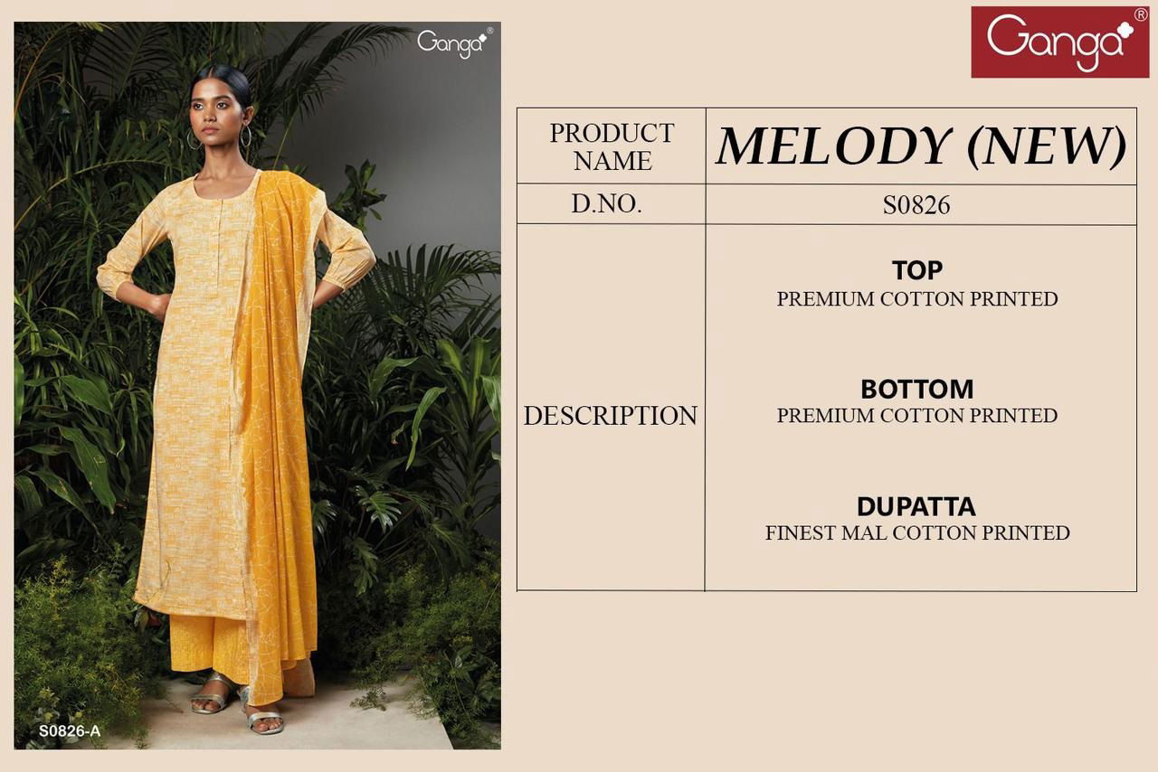 Ganga Melody S0826 A to D Cotton Salwar Suits Catalog